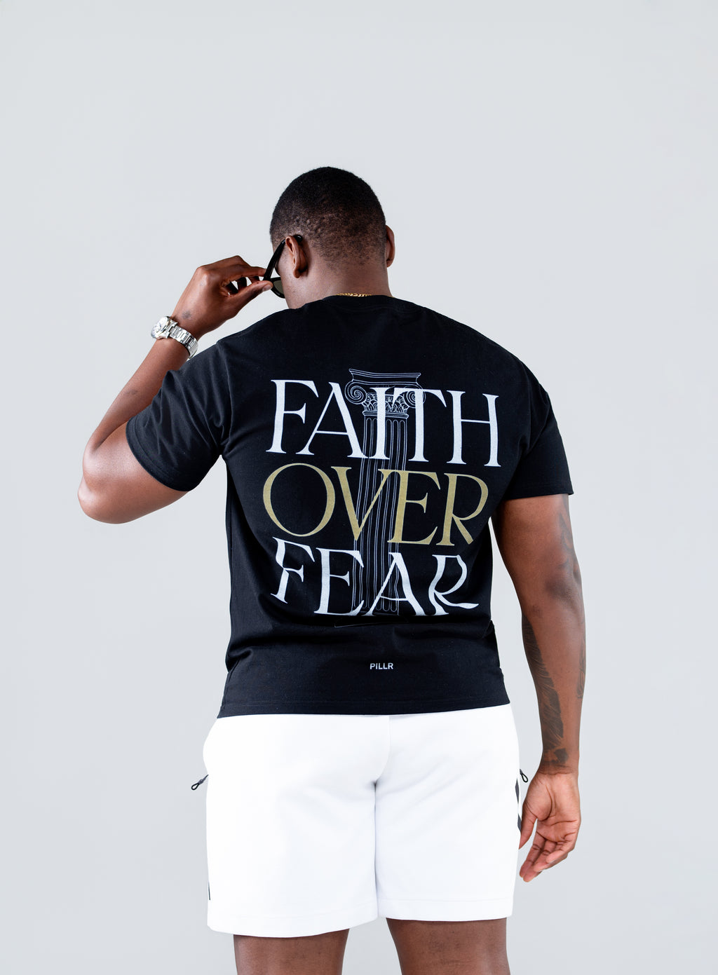 PILLR Faith Over Fear Tee - Black