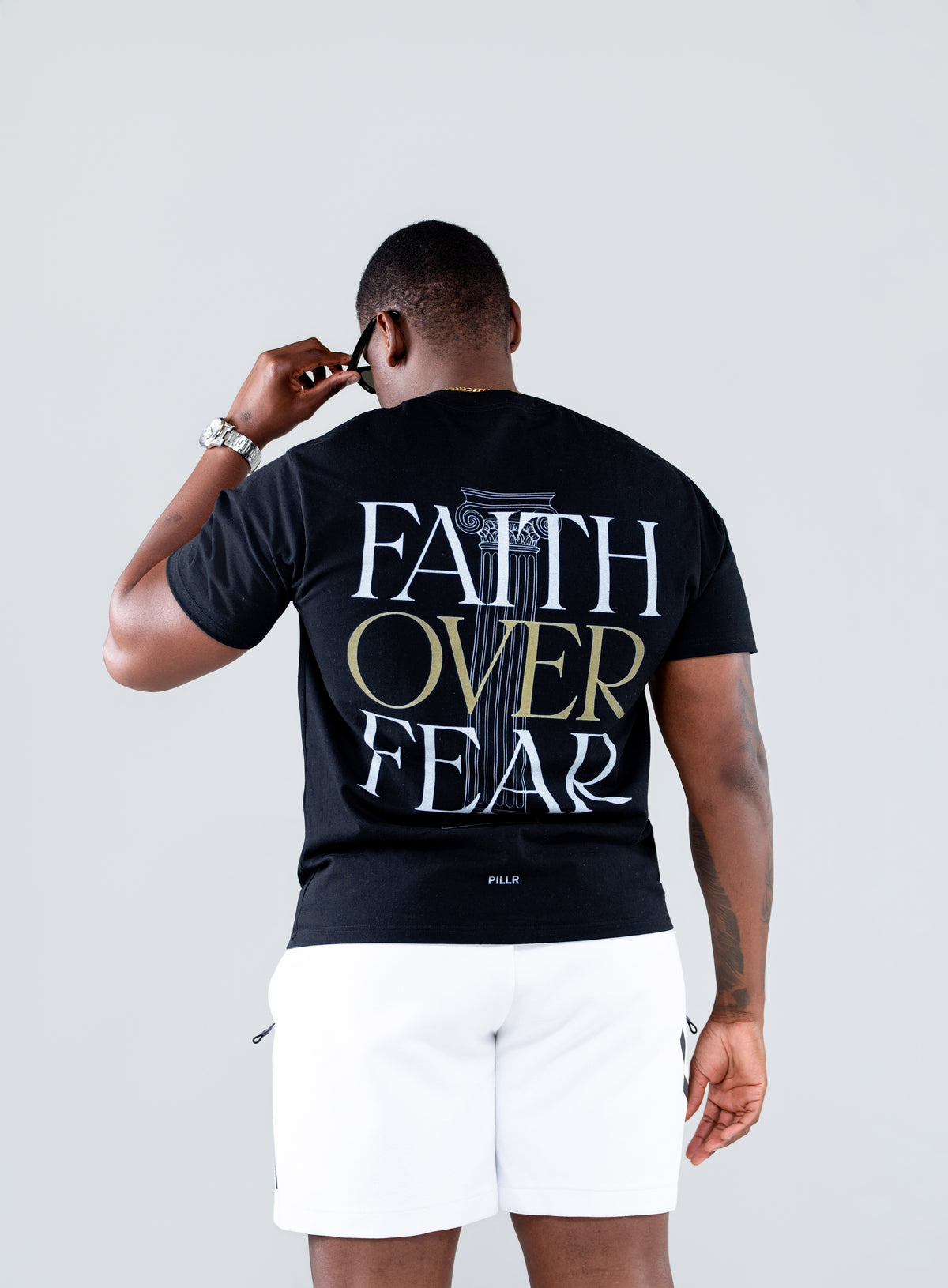 PILLR Faith Over Fear Tee - Black
