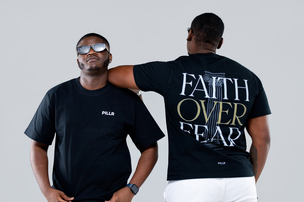 PILLR Faith Over Fear Tee - Black