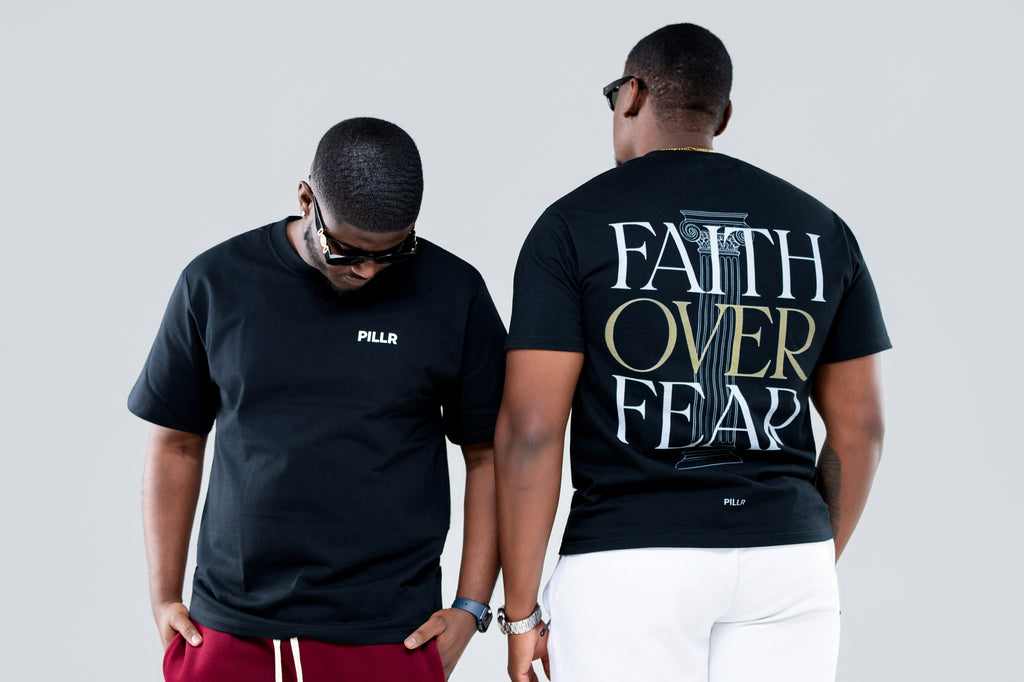 PILLR Faith Over Fear Tee - Black