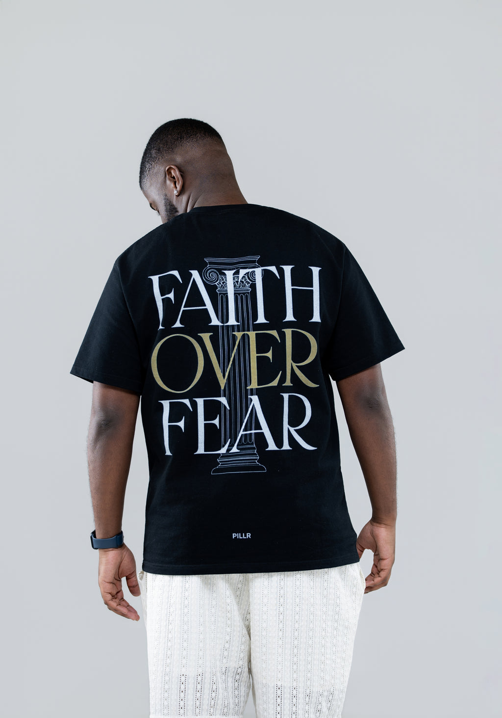 PILLR Faith Over Fear Tee - Black