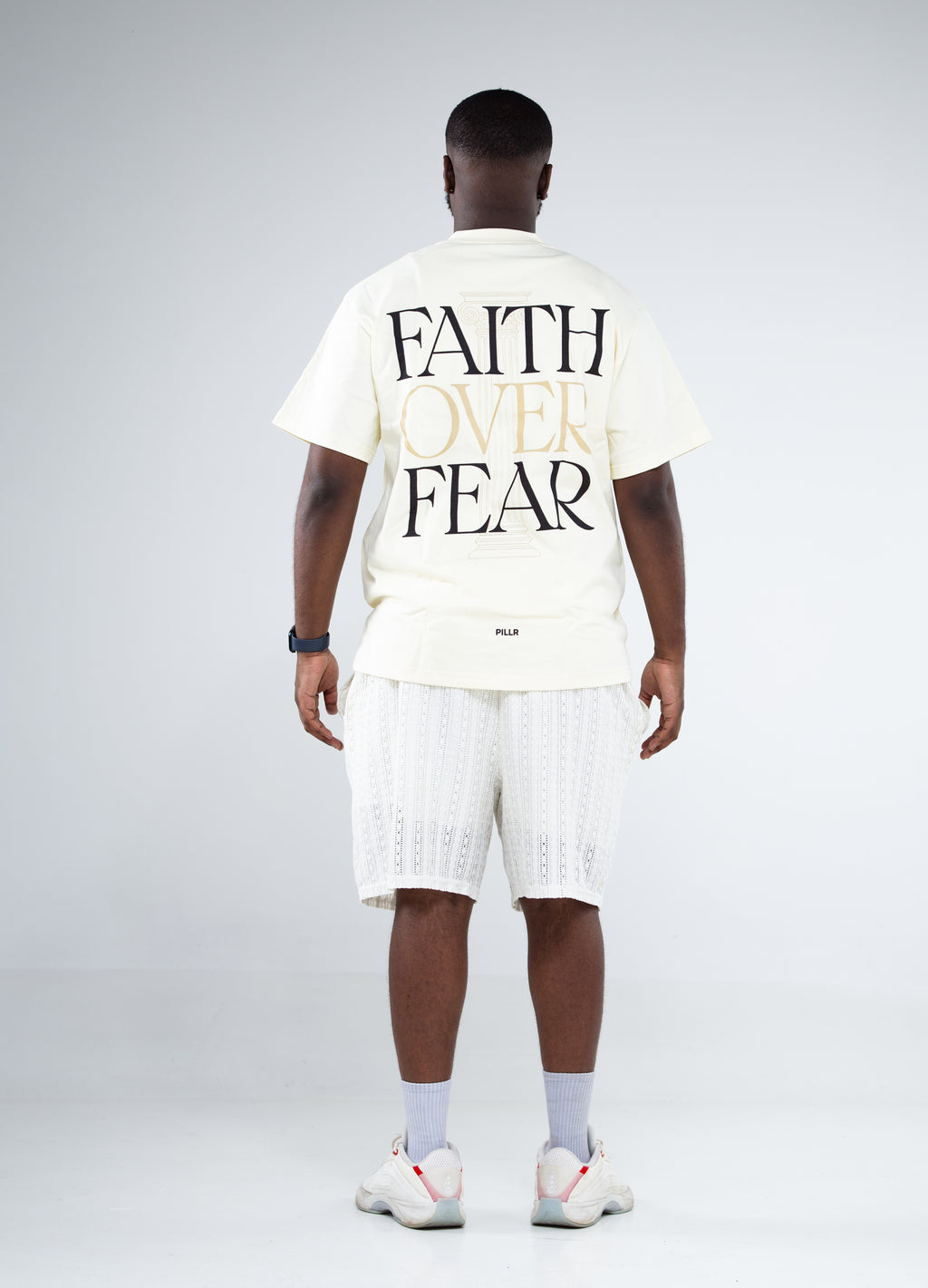 PILLR Faith Over Fear Tee - Apricot