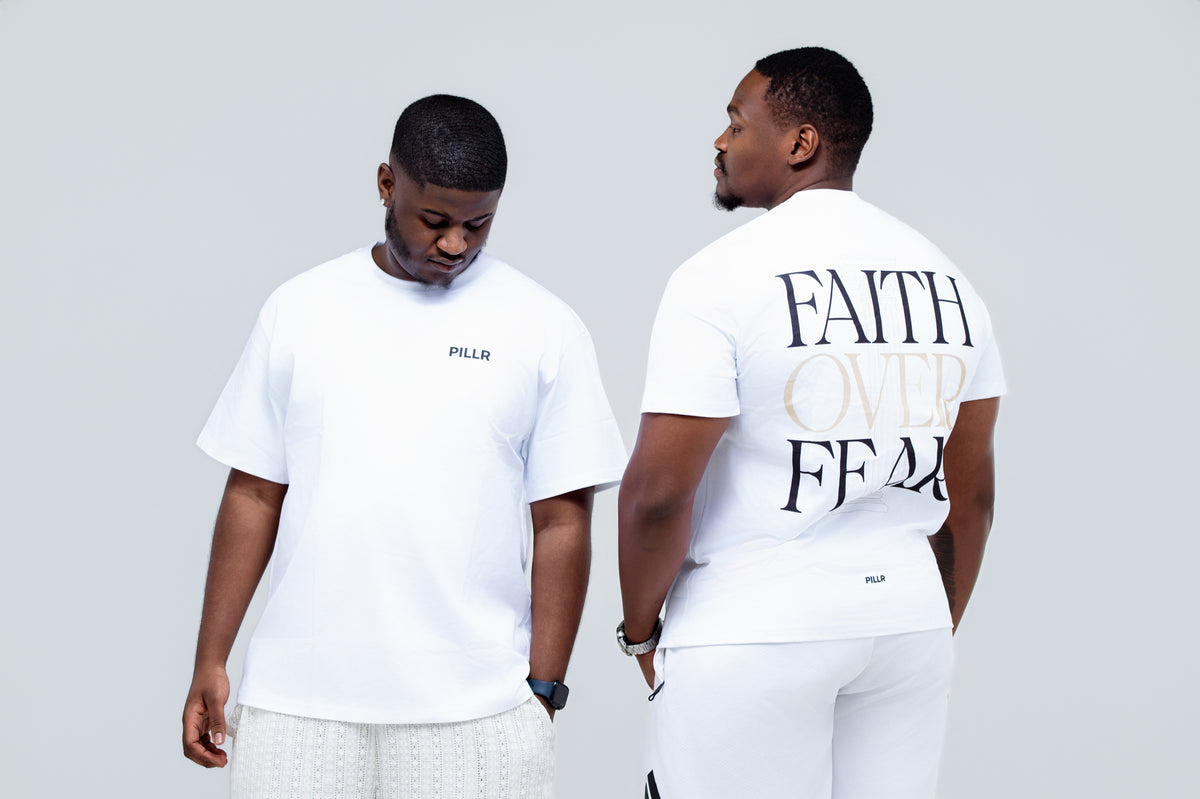 PILLR Faith  Over Fear Tee - White