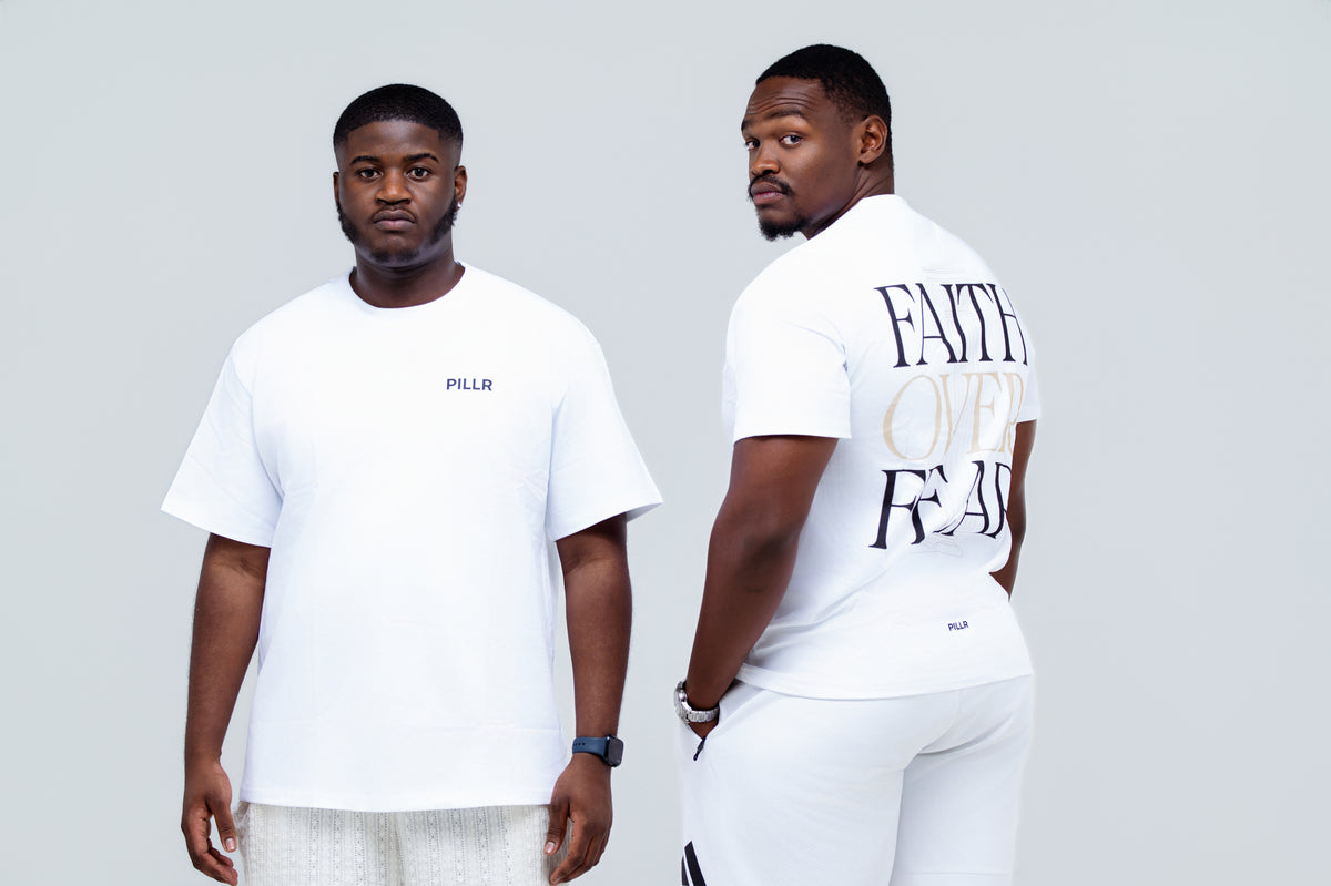 PILLR Faith  Over Fear Tee - White