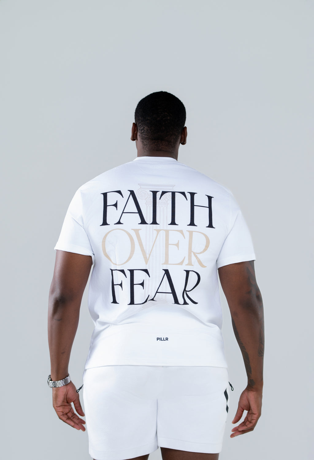 PILLR Faith  Over Fear Tee - White