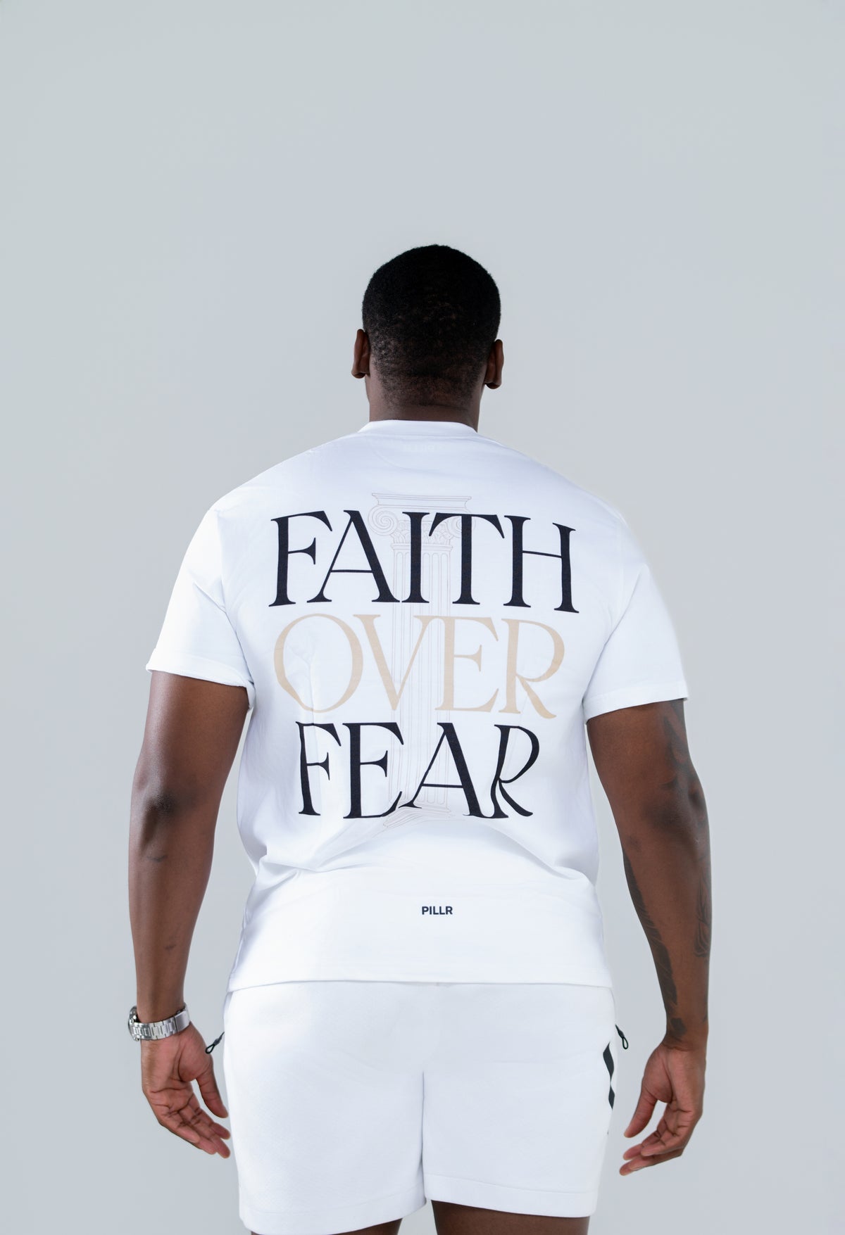 PILLR Faith  Over Fear Tee - White